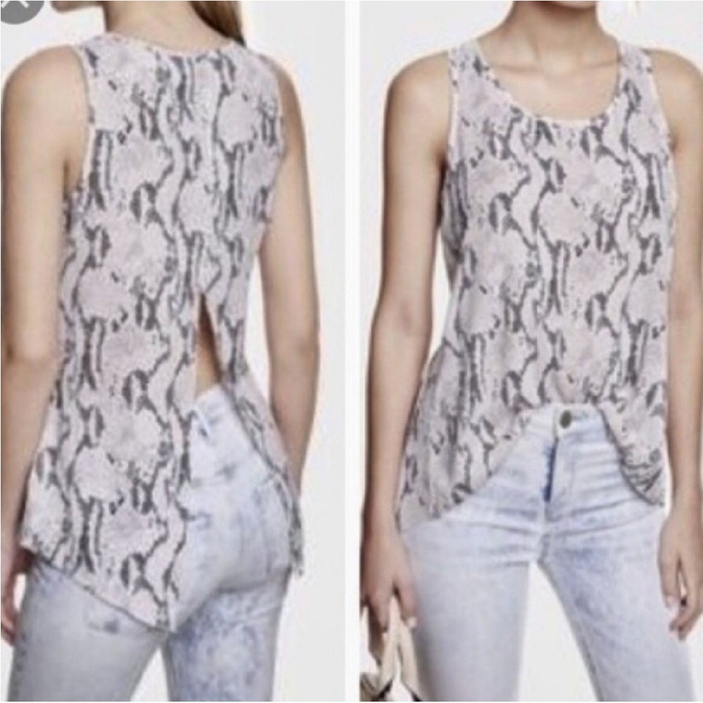 Express Snake Skin Print Split Back Tank